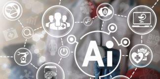 Icons for AI and the places it shows bias: healthcare, education, recruiting, and more.