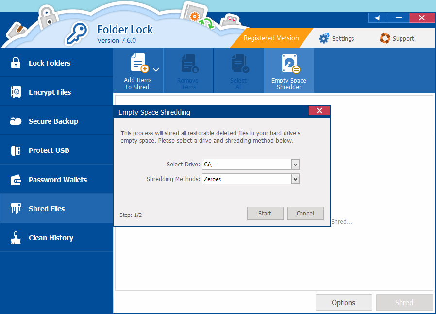 Folder Lock encryption software.