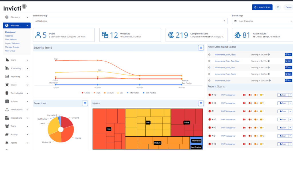 screenshot of Invicti hacking tool