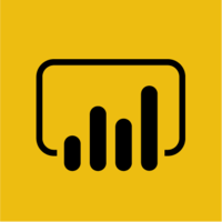 Microsoft Power BI business intelligence software logo.