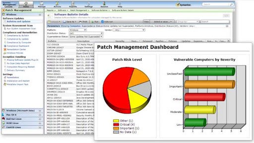 Screenshot of Symantec endpoint management.